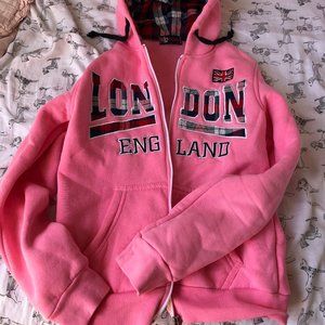 London, England Pink Hoodie
